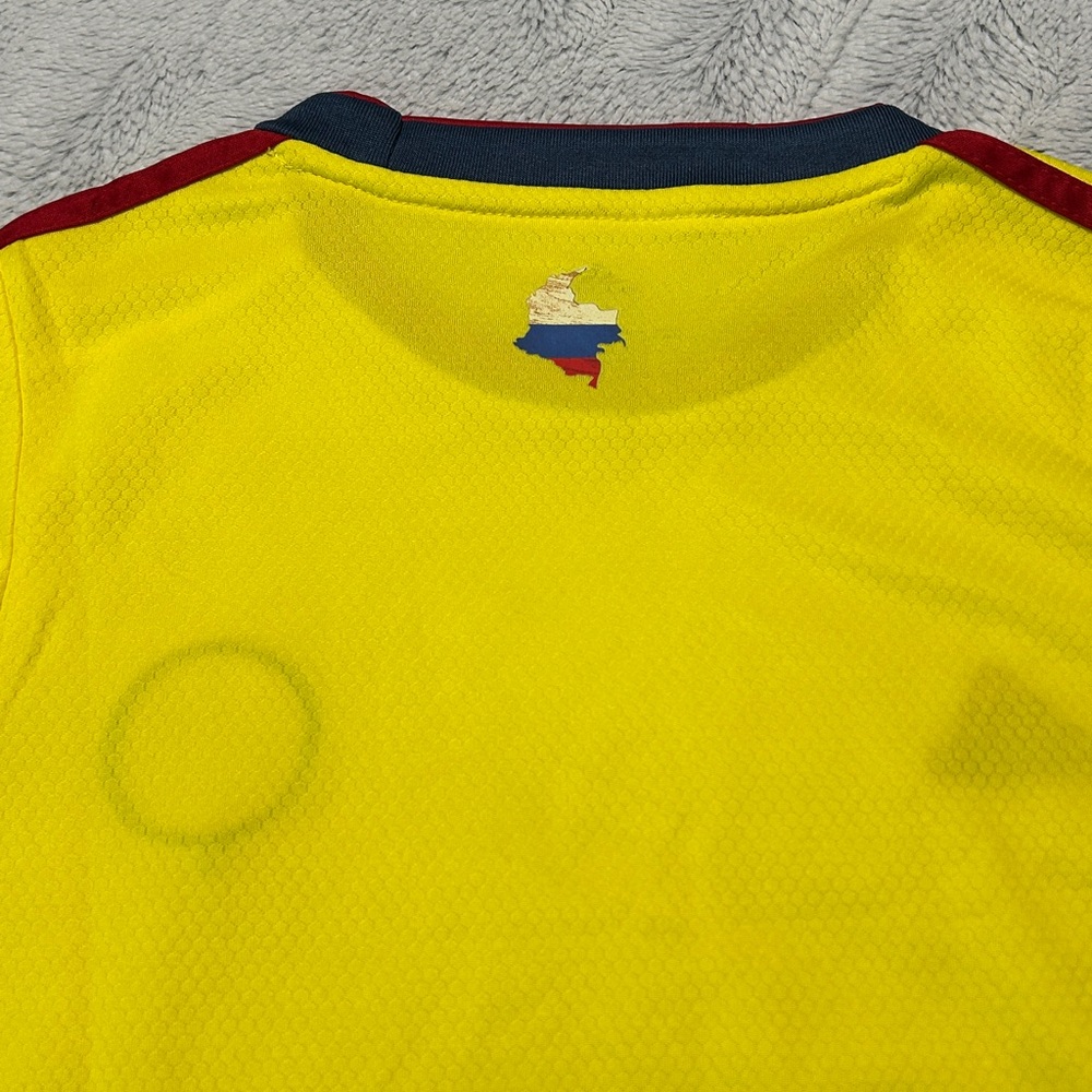 adidas Yellow Colombia Kids Soccer Jersey with Red and Blue Trim - Picture 12 of 16